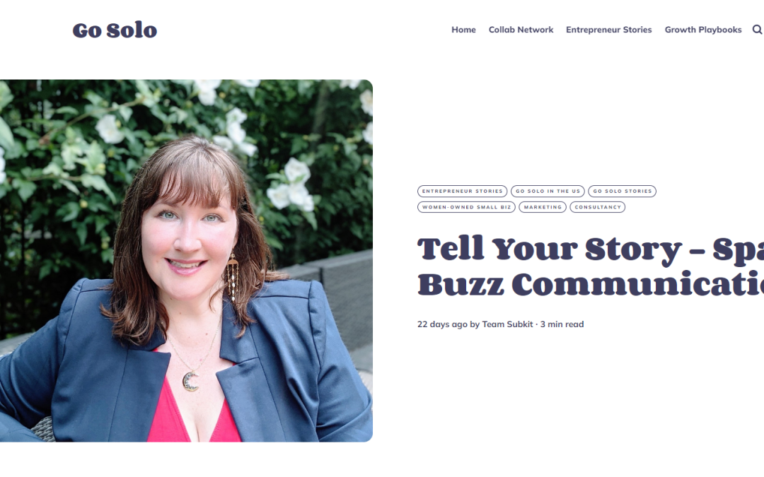 Screenshot of Go Solo interview with Courtney Malengo, founder of Spark and Buzz Communications.